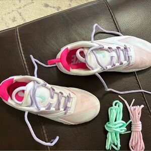 Nike White Sneakers with Pink, Lavender & Mint Accents